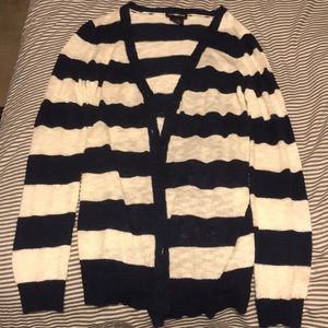 Navy/White Striped Cardigan